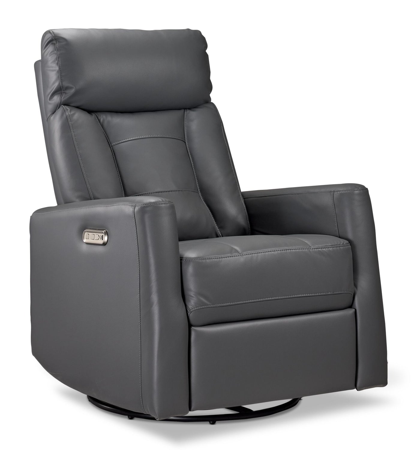 Mustang Swivel Glider Power Recliner - Dark Grey