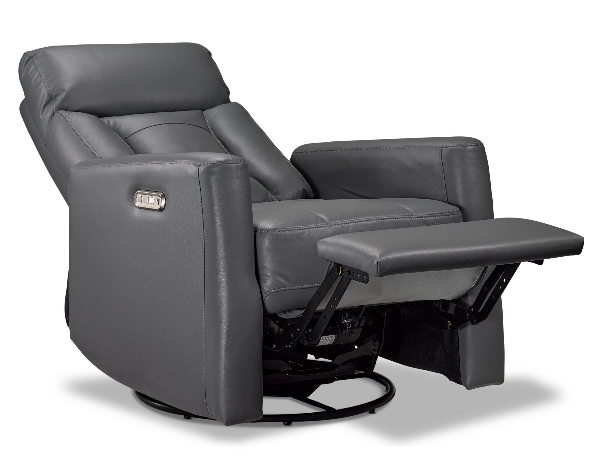 Mustang Swivel Glider Power Recliner - Dark Grey