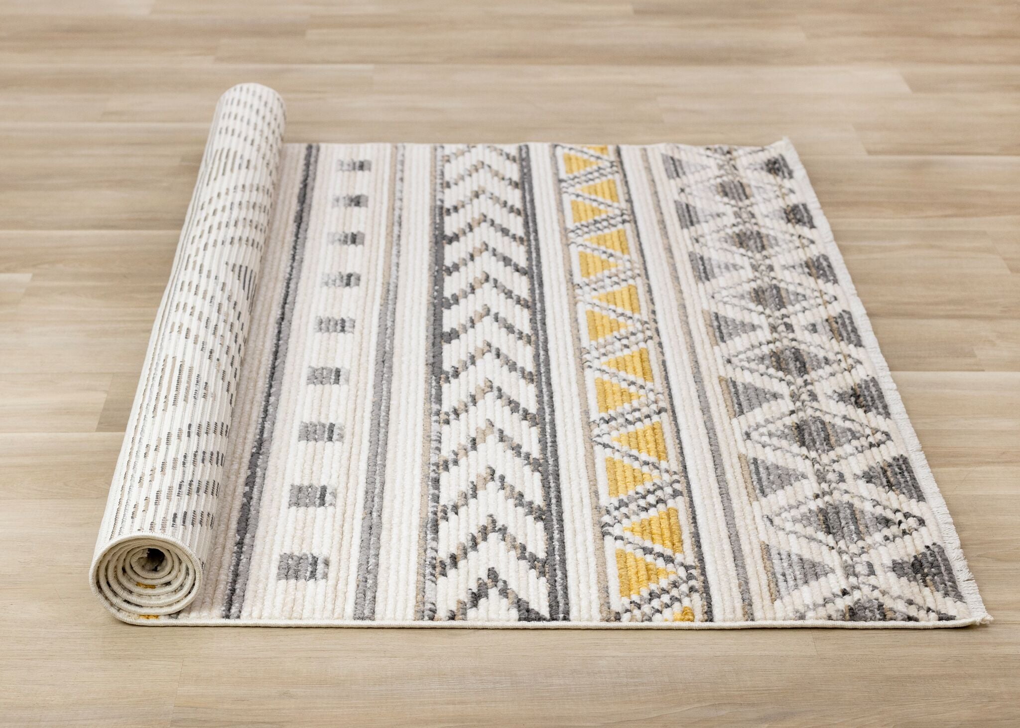 Golden Peaks 7'10" x 10'6" Tribal Area Rug - Grey, Yellow