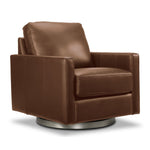 Nevada Leather Swivel Chair - Brown