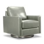 Nevada Leather Swivel Chair - Grey