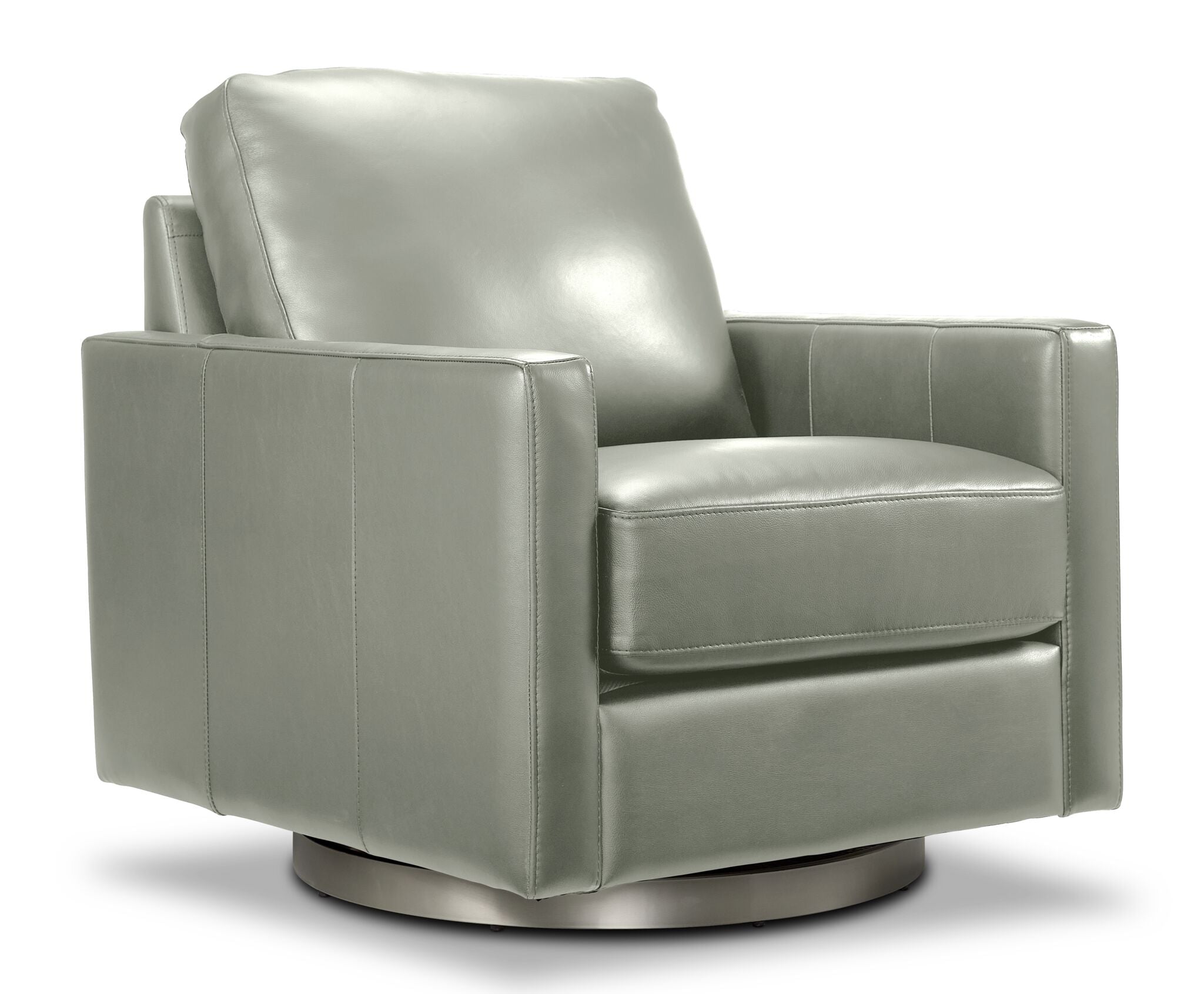 Nevada Leather Swivel Chair - Grey
