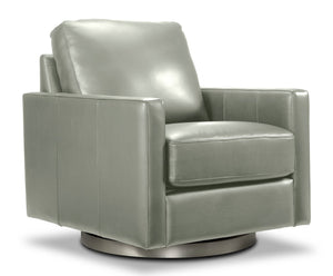 Nevada Leather Swivel Chair - Grey