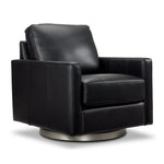 Nevada Leather Swivel Chair - Black
