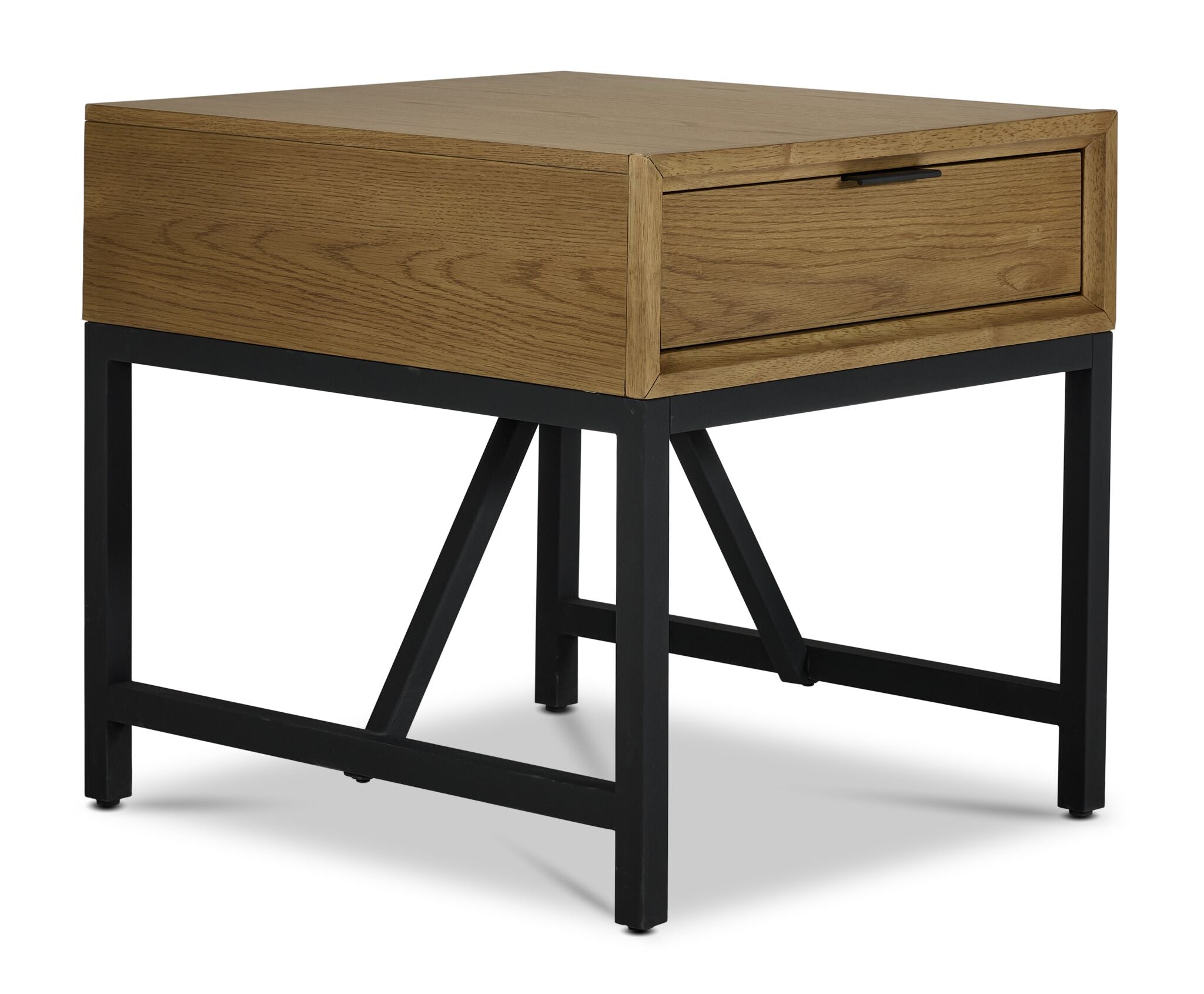Feeling Connected - Newport 24" End Table - Oak and Black