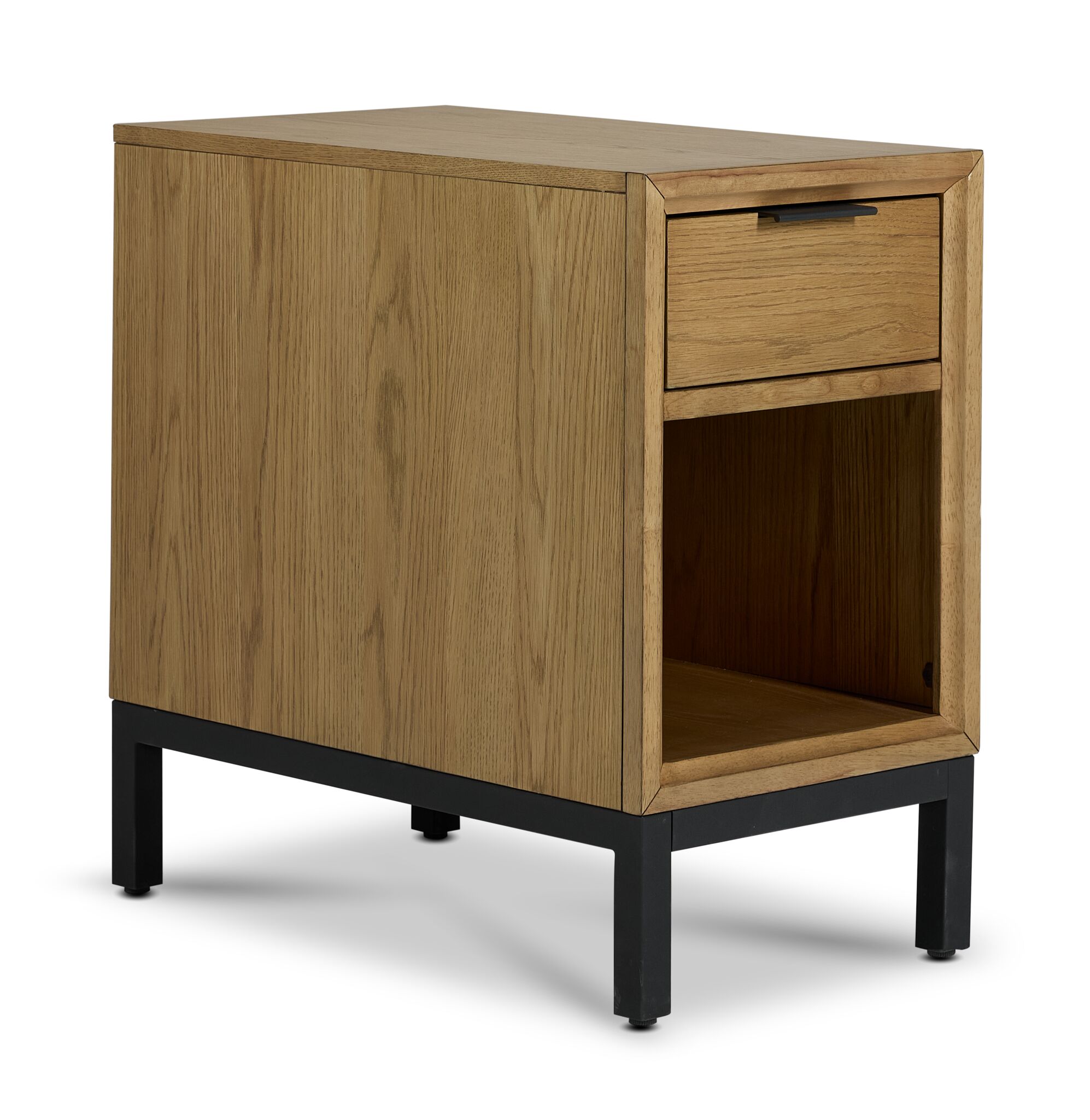 Feeling Connected - Newport 14" Chairside Table - Oak and Black