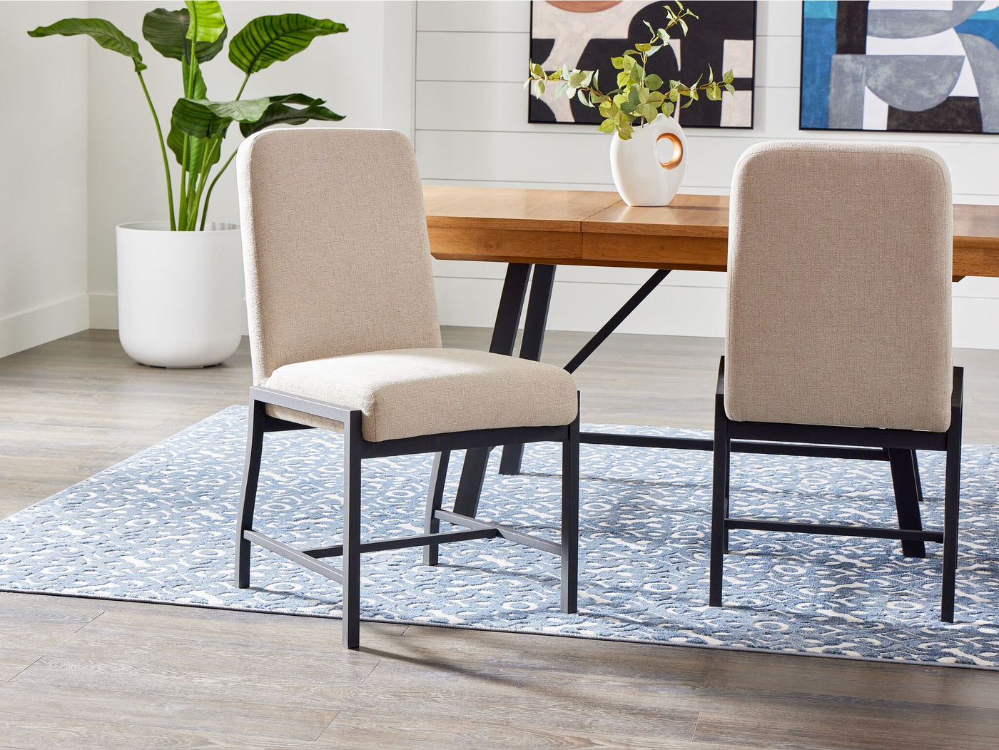 Feeling Connected - Newport Upholstered Chair Chenille - Oak , Black , Khaki