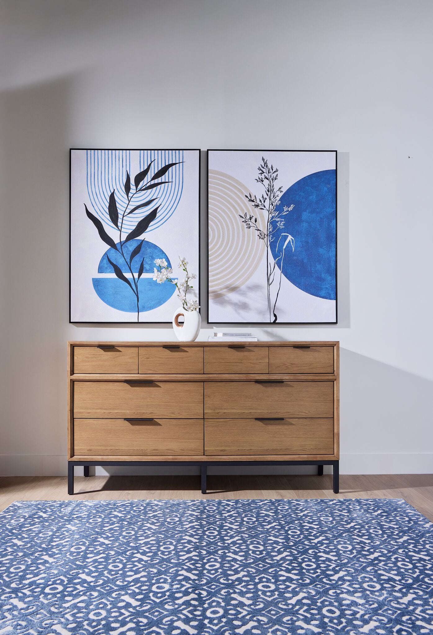 Feeling Connected - Newport 8-Drawer Dresser - Oak and Black