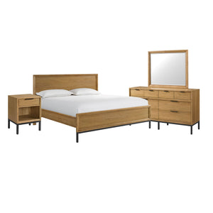 Feeling Connected - Newport 6 - Piece King Bedroom Package - Oak and Black