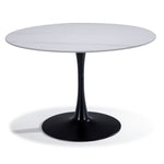 Nyla Sintered Stone Round Dining Table- White, Black