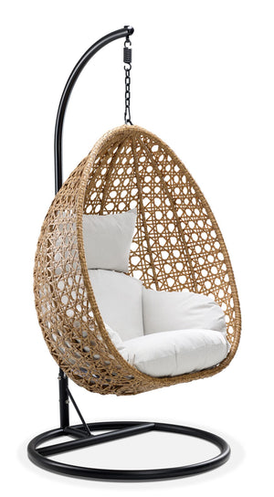 Oasis Outdoor Egg Chair- Beige , Brown