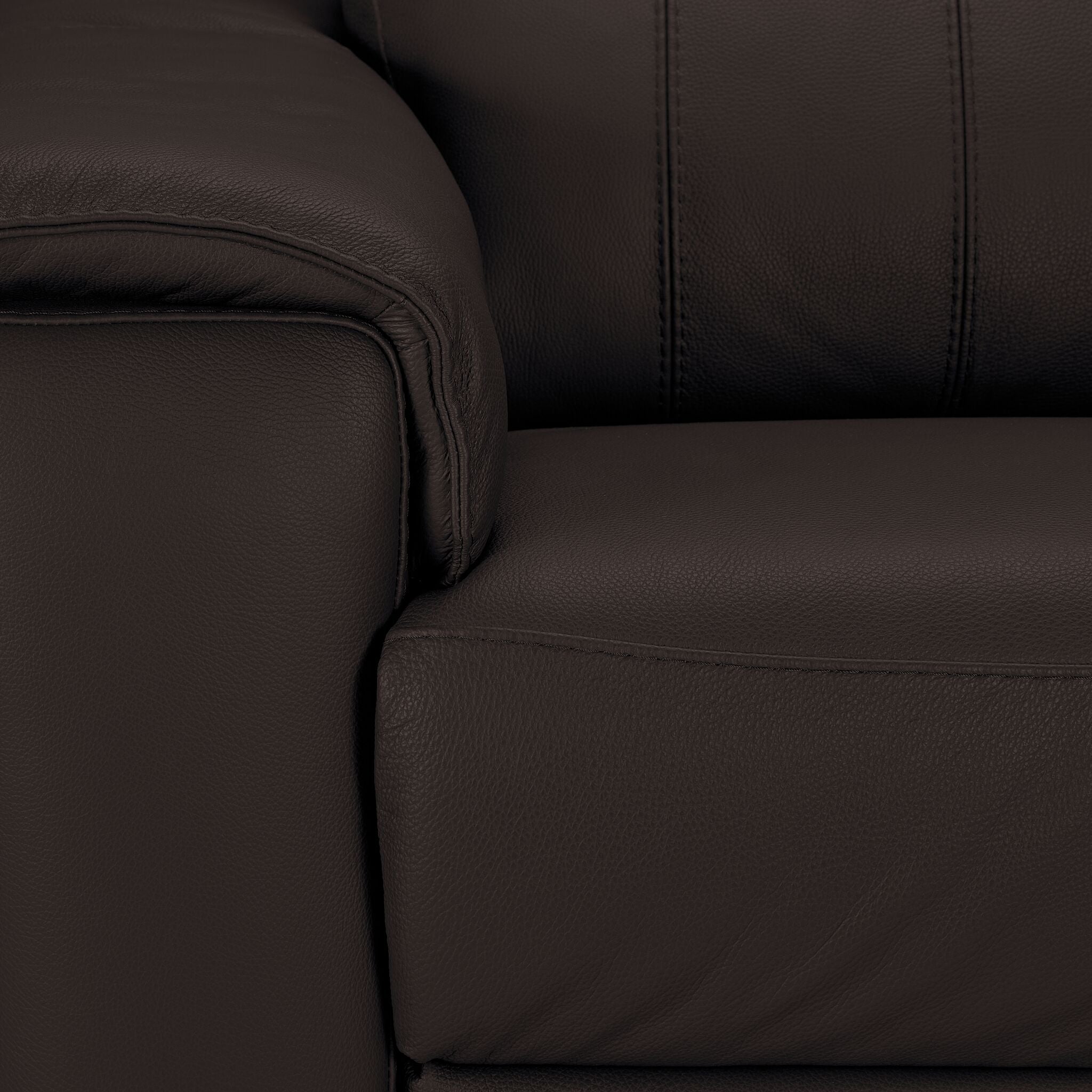 Orlando-Ray Leather Loveseat - Chocolate