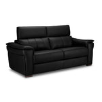 Orlando-Ray Leather Sofa - Black