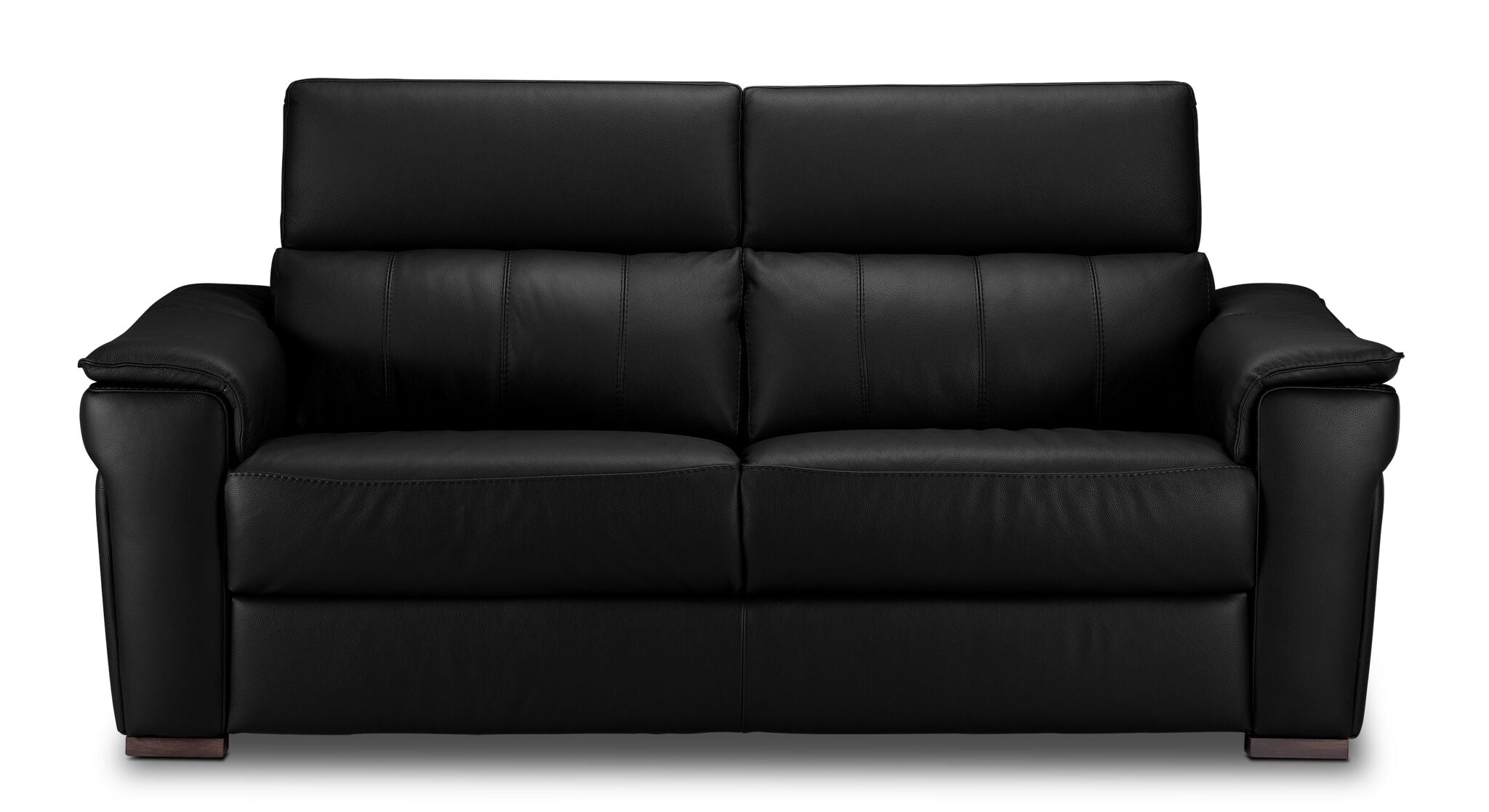 Orlando-Ray Leather Sofa - Black