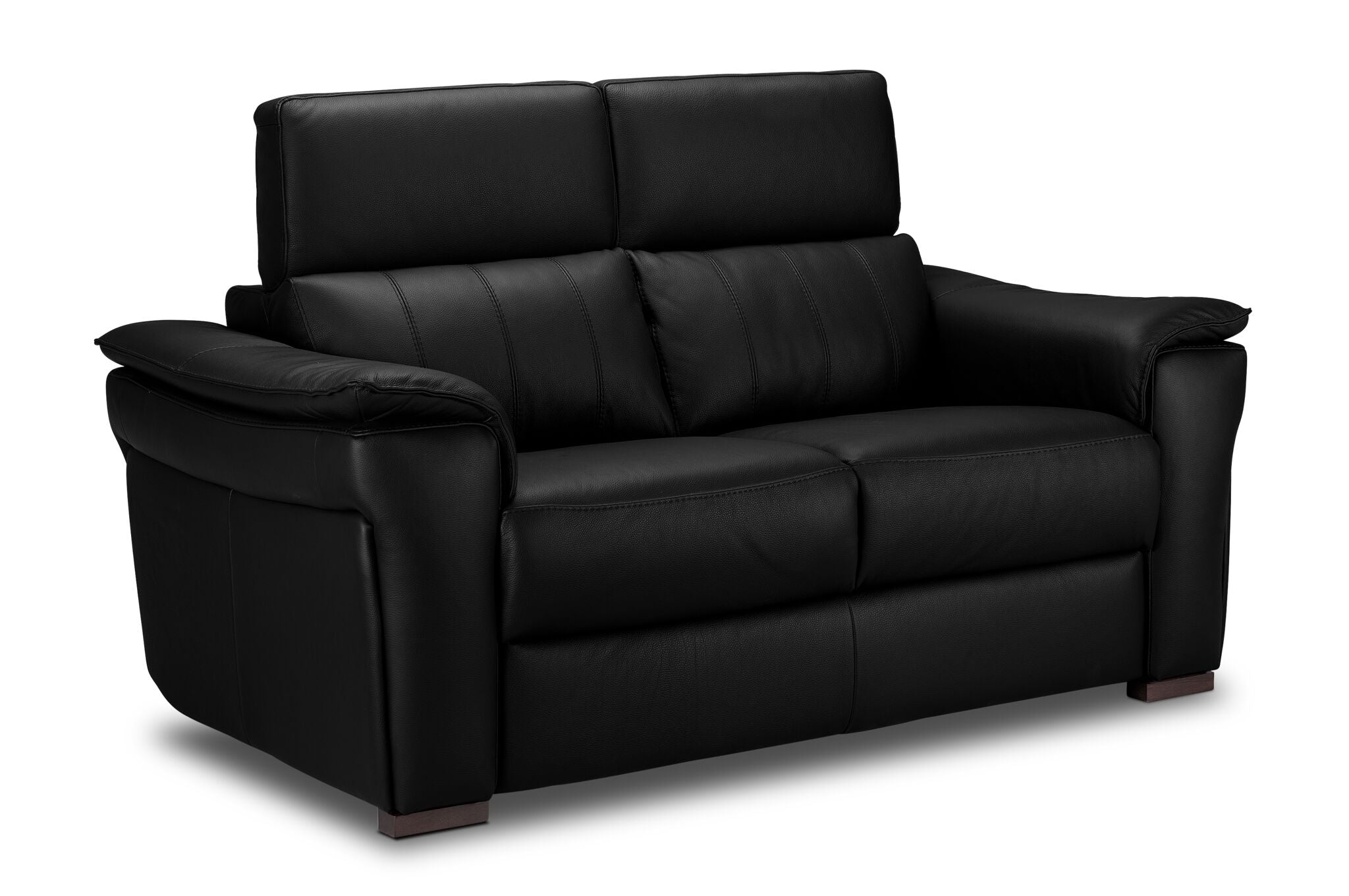 Orlando-Ray Leather Loveseat - Black