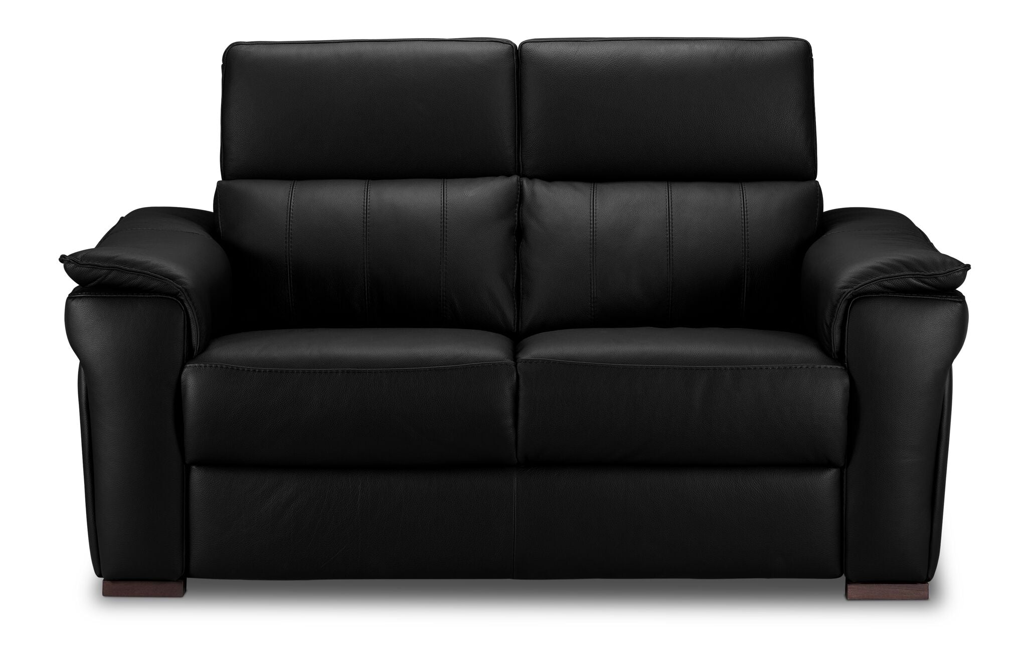 Orlando-Ray Leather Loveseat - Black