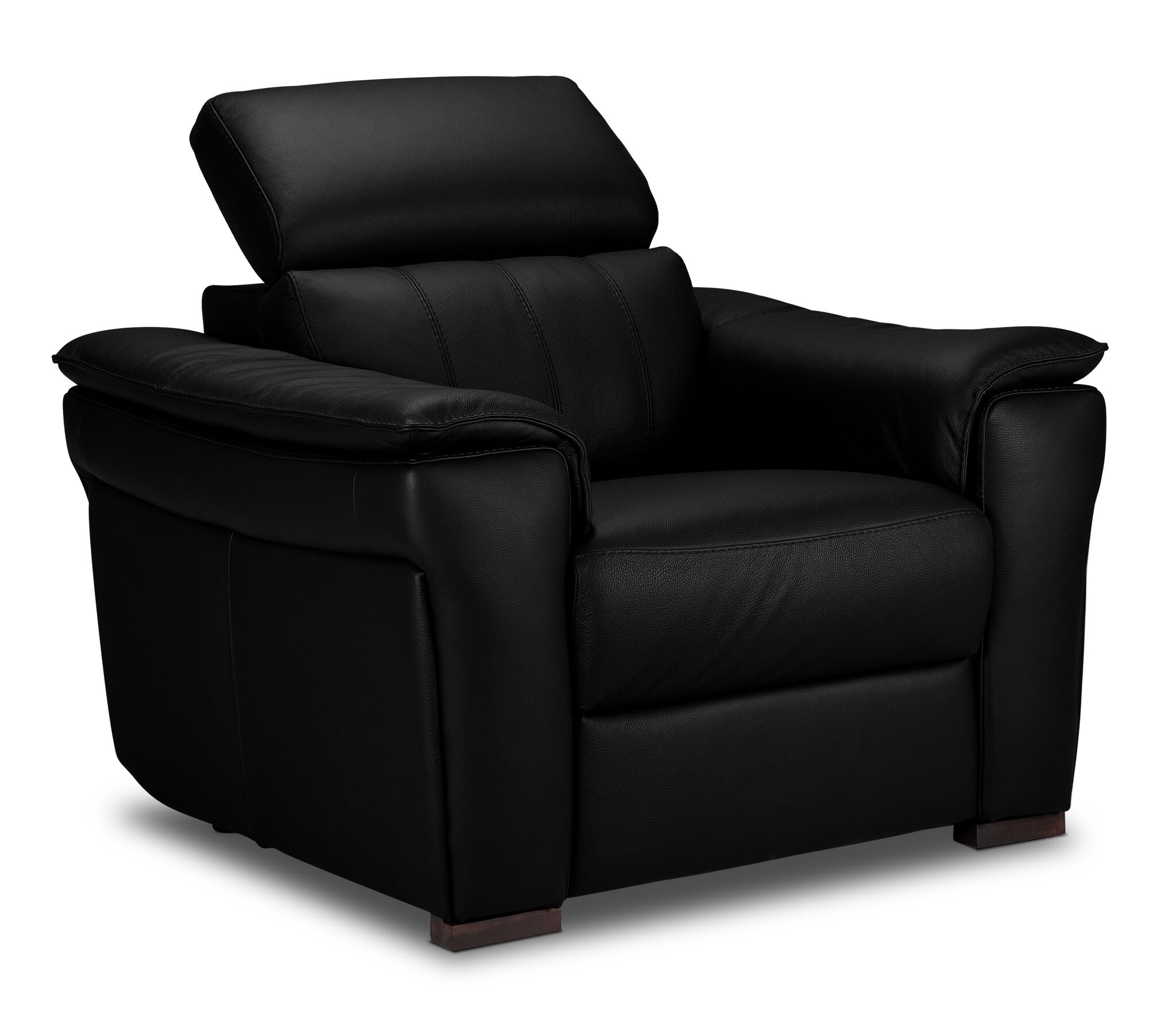 Orlando-Ray Leather Chair - Black