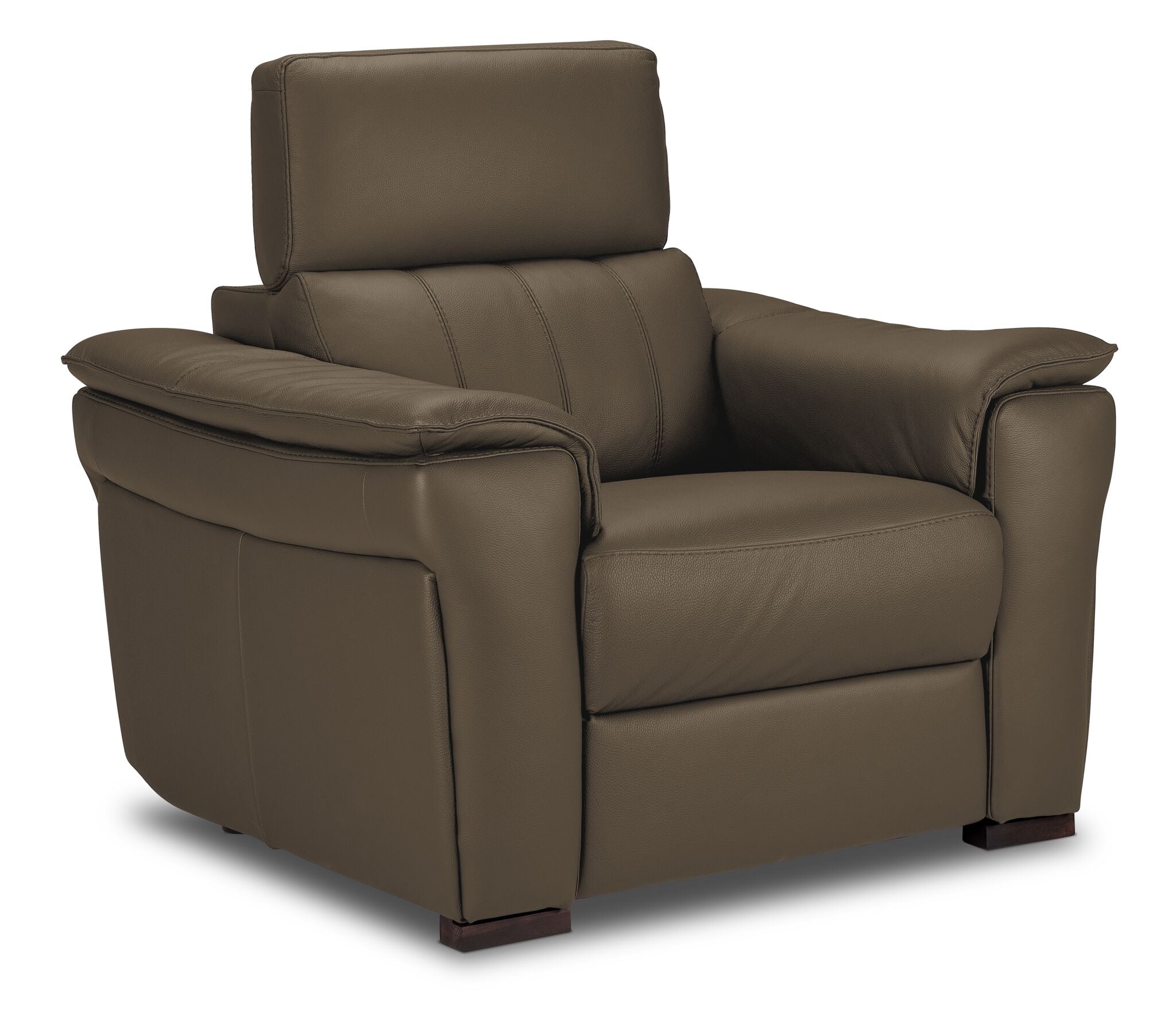 Orlando-Ray Leather Sofa and Chair Set - Taupe
