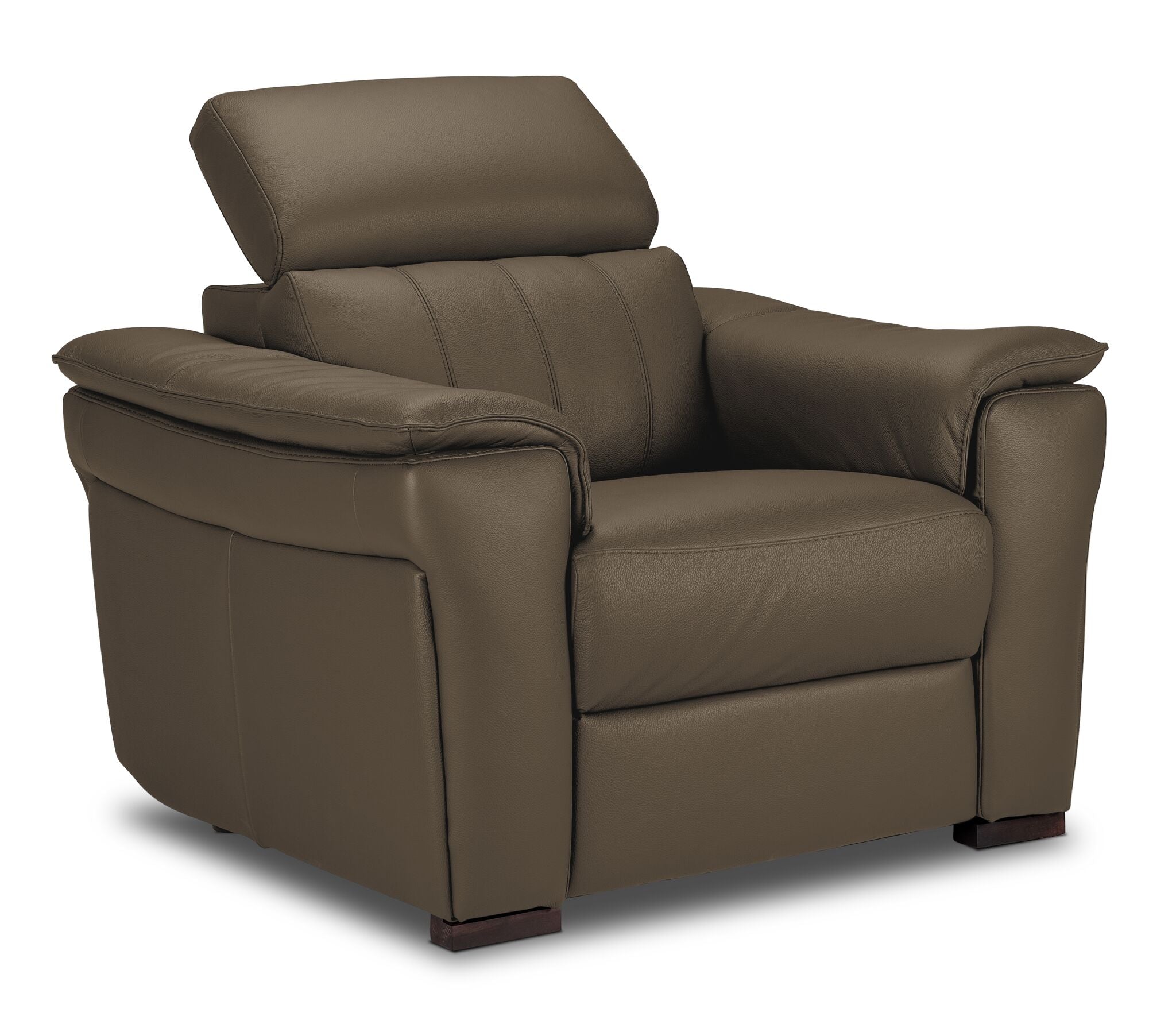 Orlando-Ray Leather Chair - Taupe
