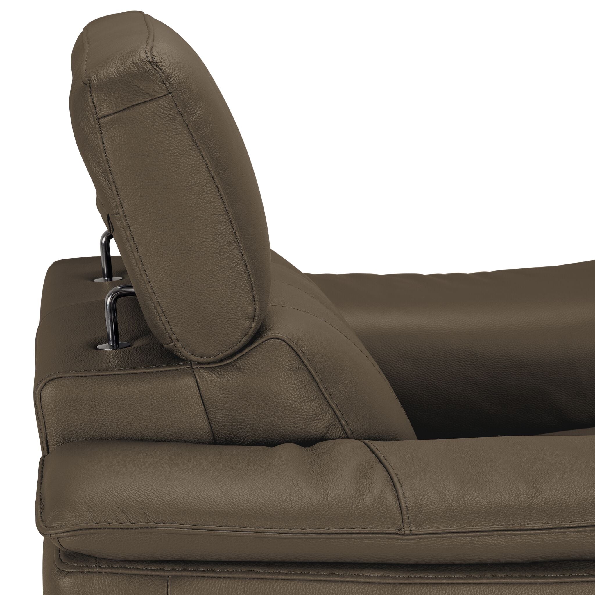Orlando-Ray Leather Chair - Taupe