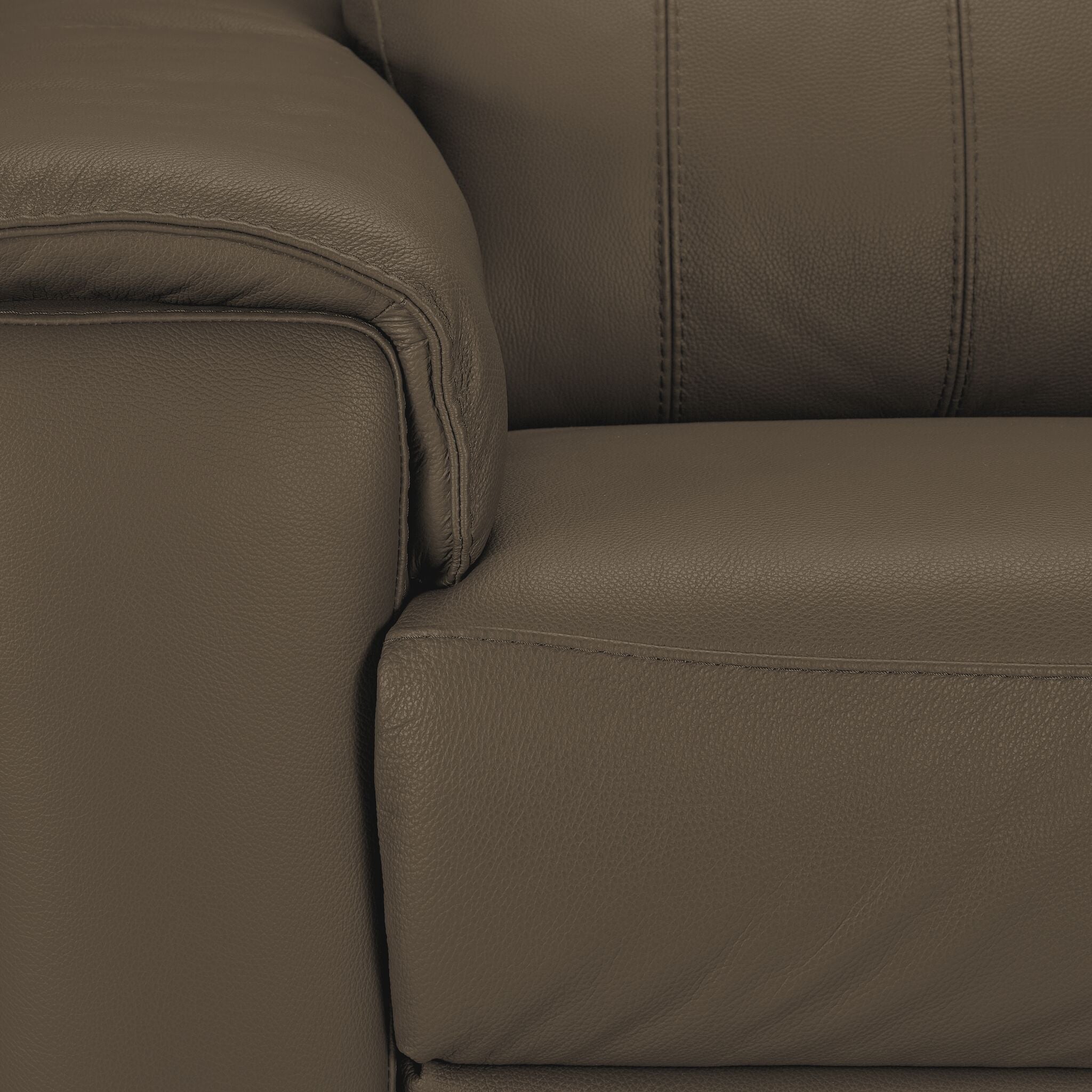 Orlando-Ray Leather Sofa and Chair Set - Taupe