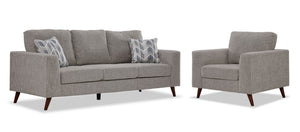 Orleans Sofa and Chair Set - Grey