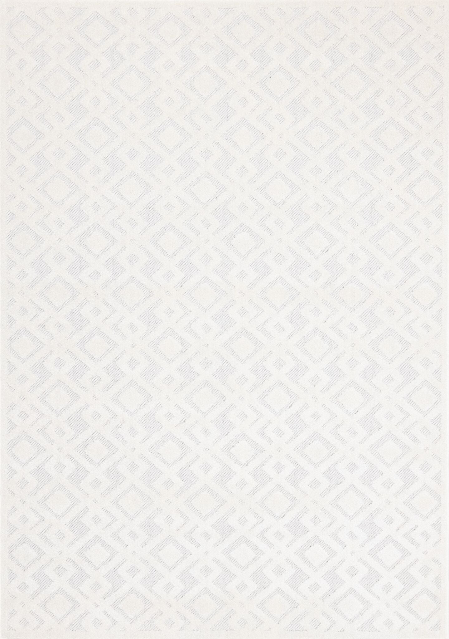 Arctic Echo 6'7" x 9'6" Diamond Area Rug - White