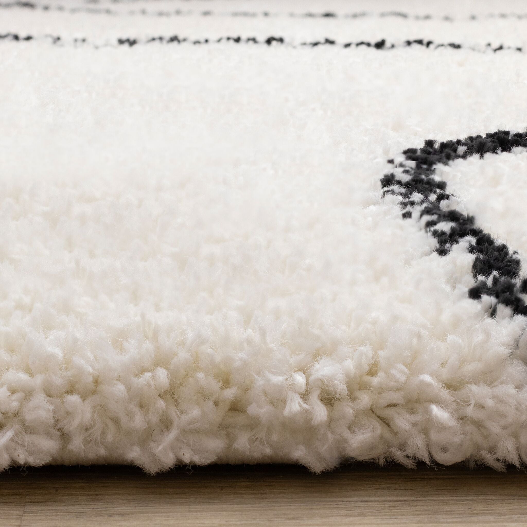 Pace 6'7" x 9'6" Outlinded Shapes Area Rug - Cream, Black