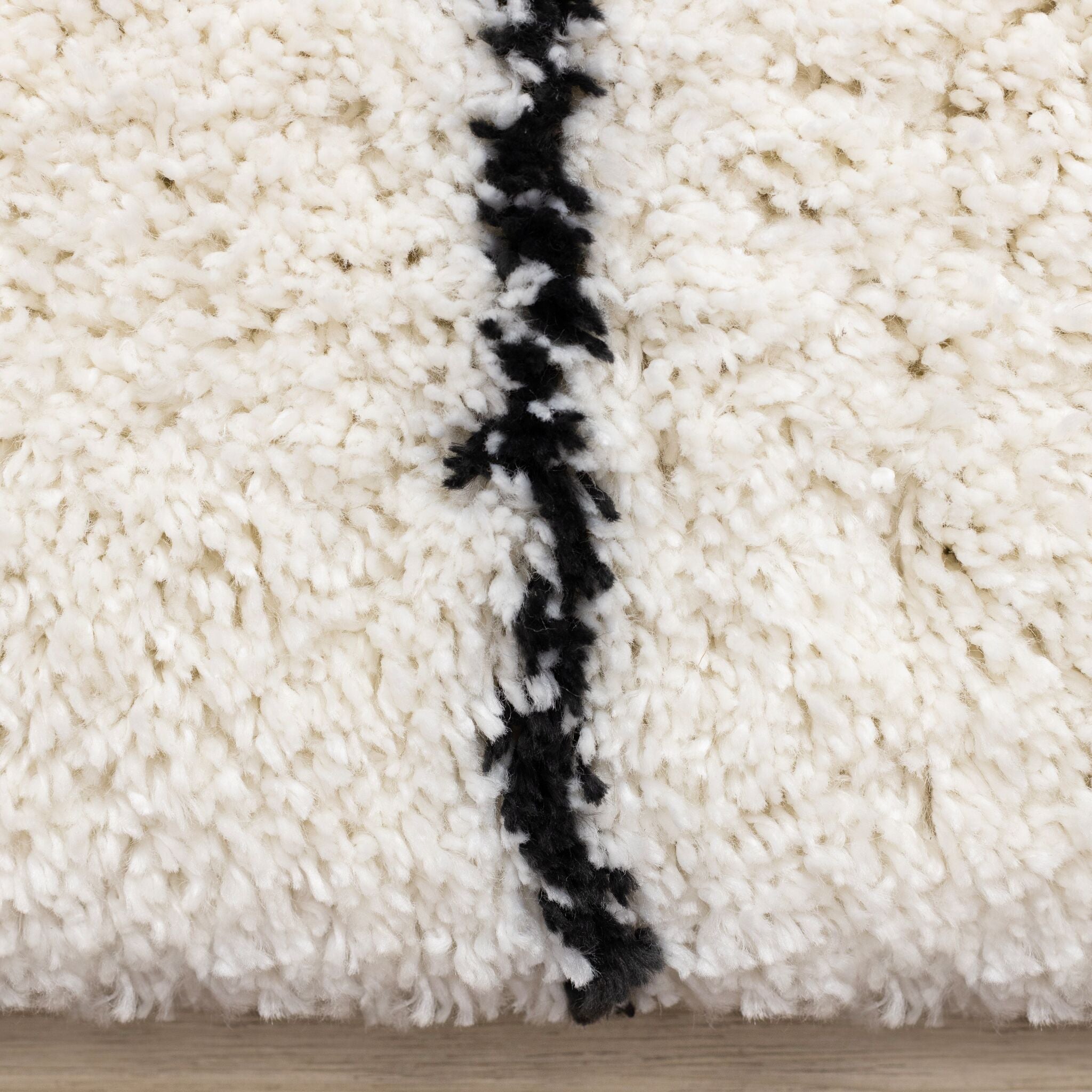Pace 5'3" x 7'7" Outlinded Shapes Area Rug - Cream, Black