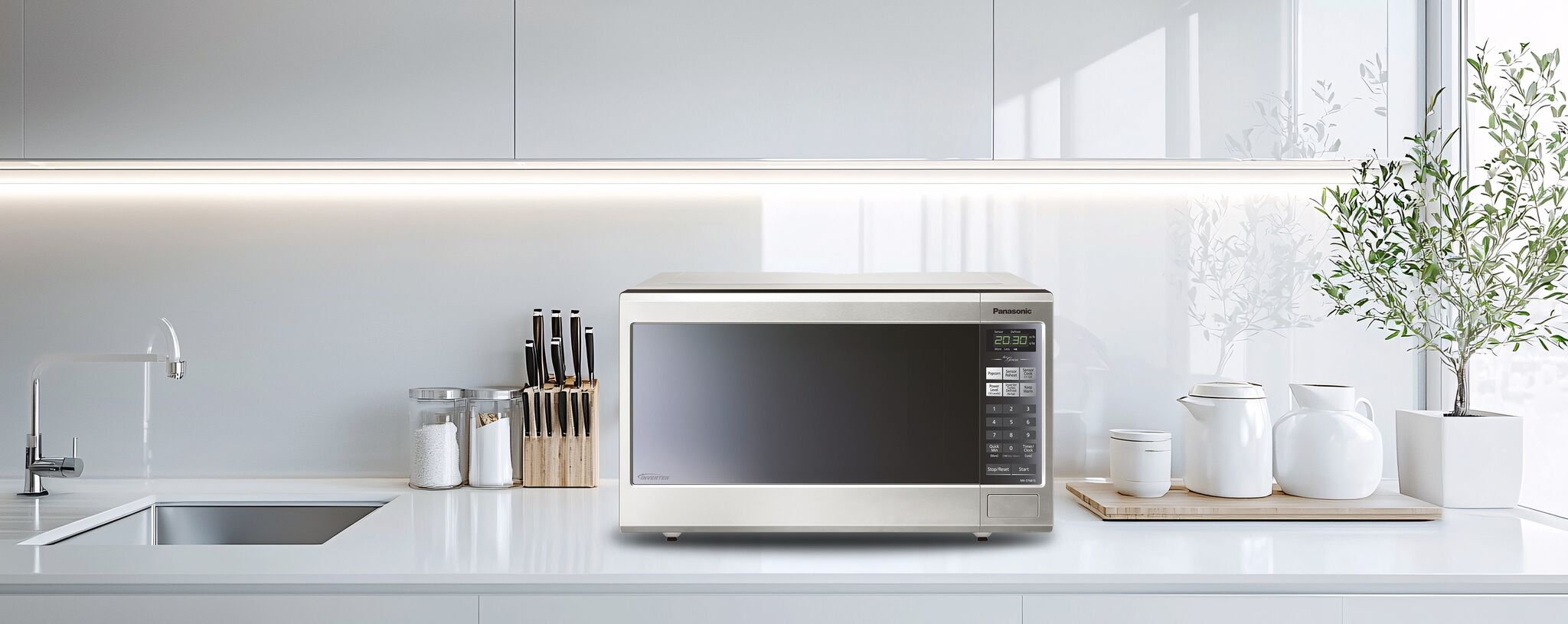 Panasonic Stainless Steel Countertop Microwave with Genius Sensor (1.2 Cu.Ft.) - NNST681SCC