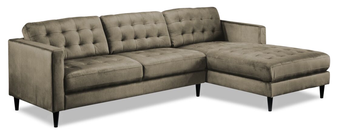 Paragon 2-Piece Sectional with Right-Facing Chaise - Taupe