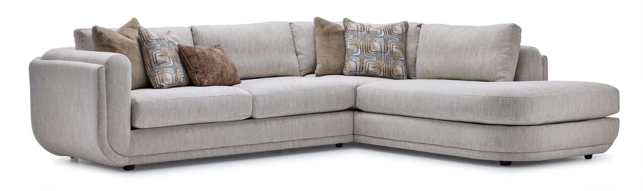 Fresh Perspective - Perspective 2-Piece Sectional with Right-Facing Chaise - Beige