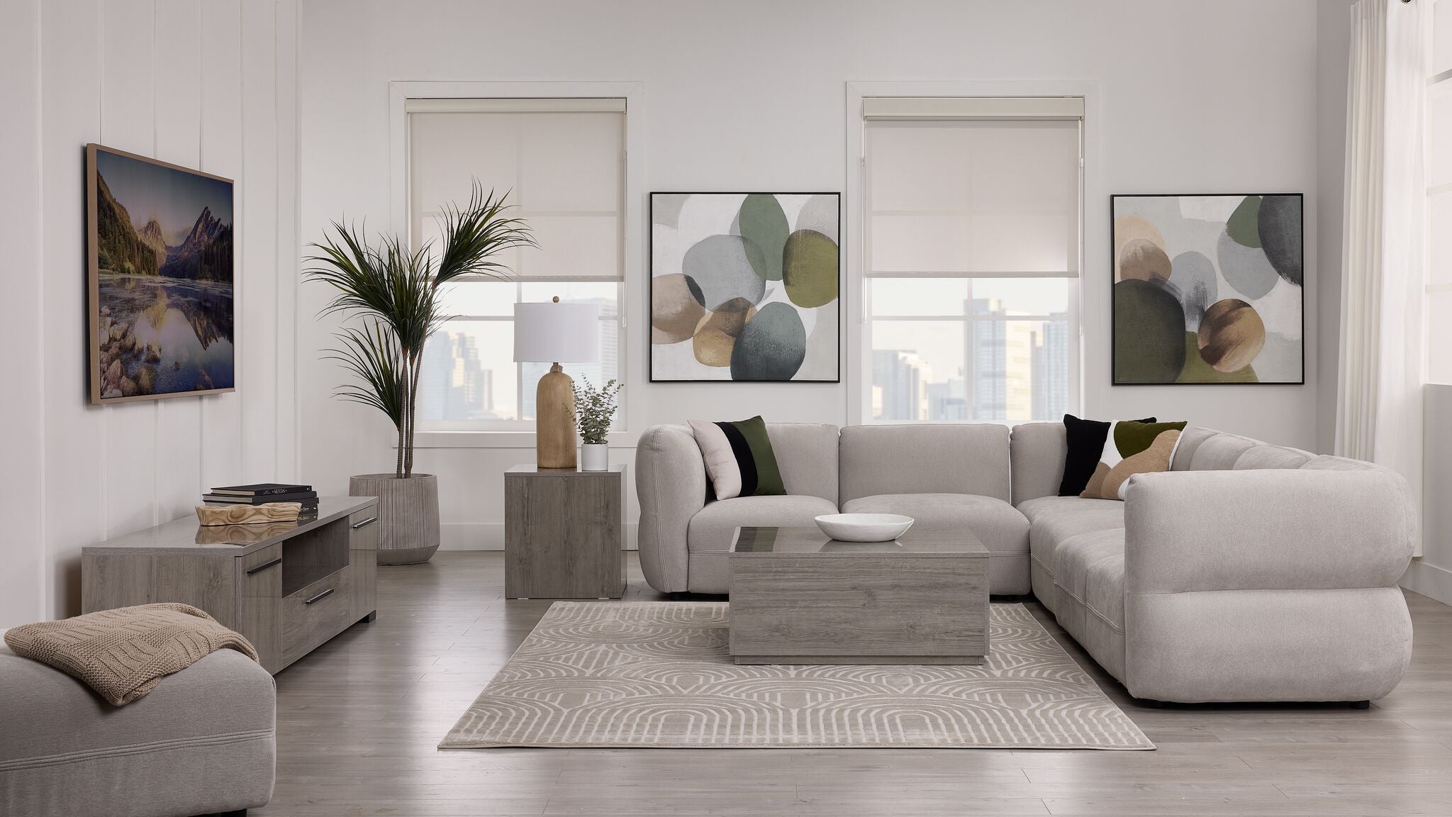 In Full Bloom - Porto 6-Piece Modular Sectional - Taupe