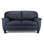Raphael Leather Loveseat - Navy