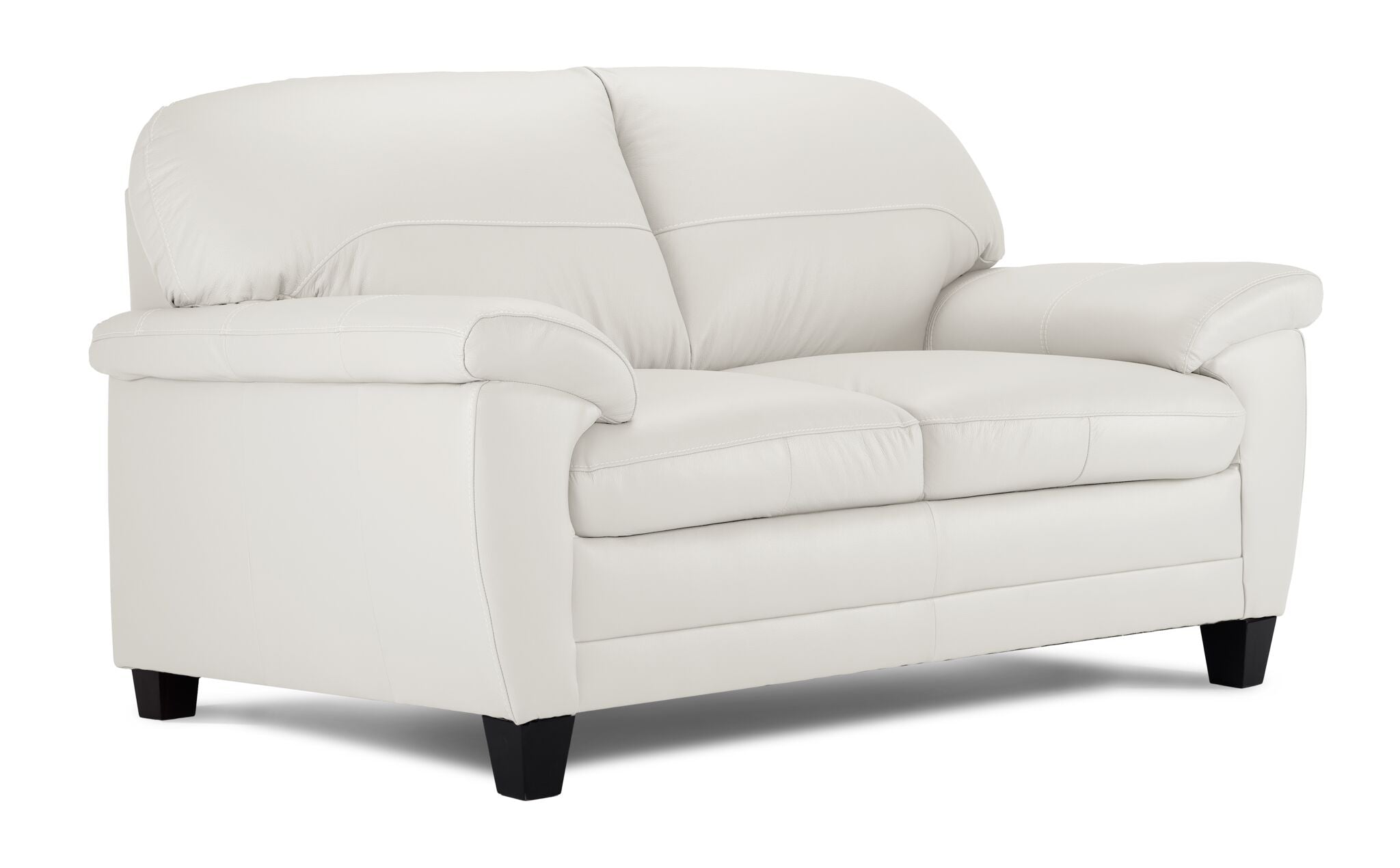 Raphael Leather Sofa and Loveseat Set - Silver Grey