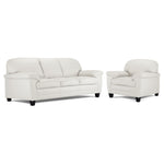 Raphael Leather Sofa and Chair Set - Silver Grey