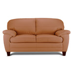 Raphael Leather Loveseat - Saddle