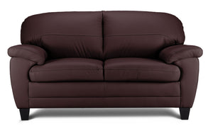 Raphael Leather Loveseat - Mocha