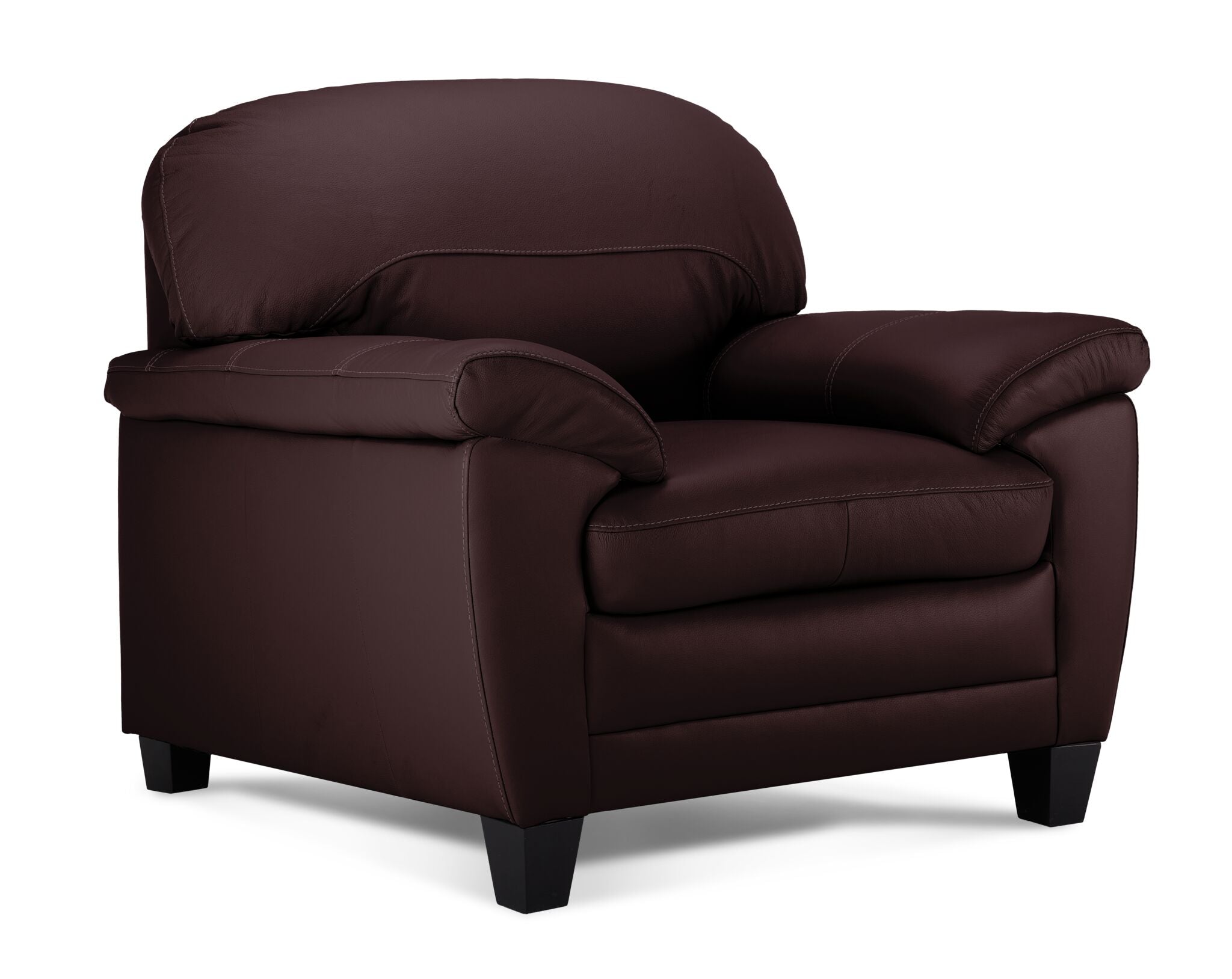 Raphael Leather Sofa, Loveseat and Chair Set - Mocha