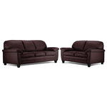 Raphael Leather Sofa and Loveseat Set - Mocha