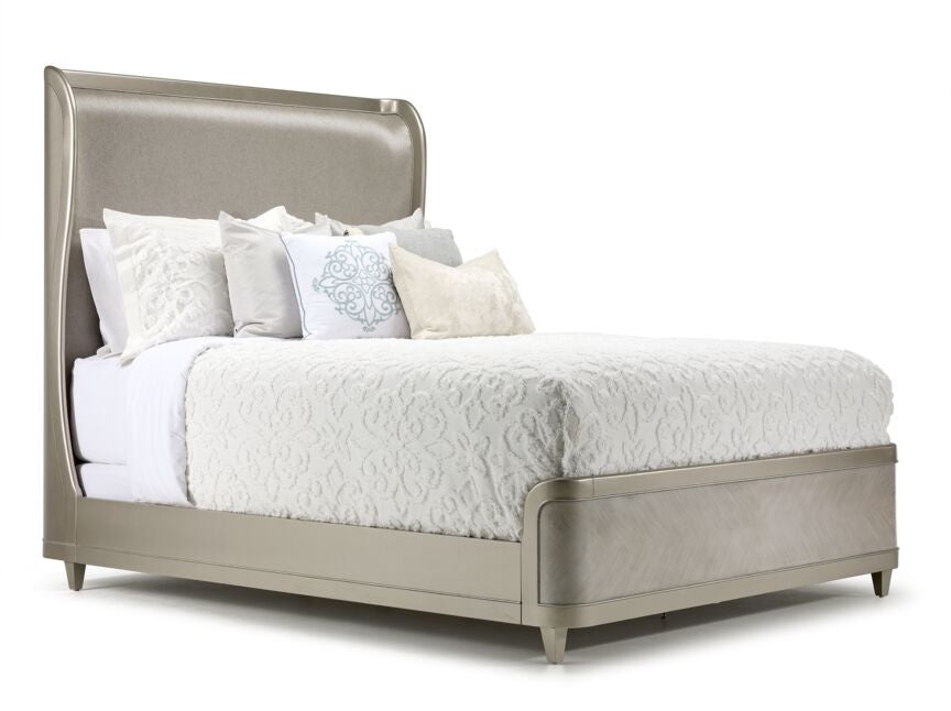 Reece 3-Piece Upholstered Queen Bed - Silver Grey