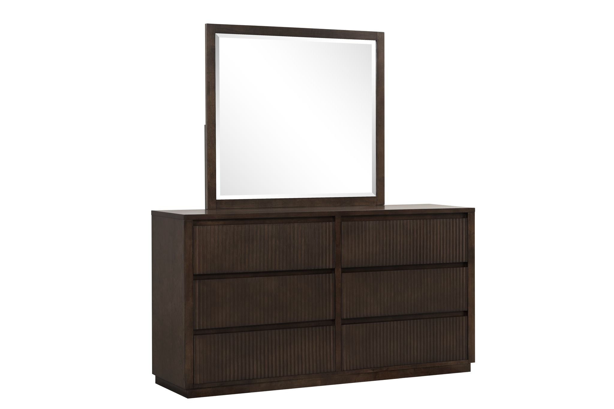 Reed Mirror - Dark Walnut