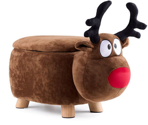 Reindeer Storage Ottoman - Brown