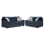 Mackay Sofa and Loveseat Set - Blue