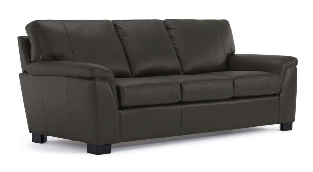 Reynolds Leather Sofa, Loveseat and Chair Set - Dark Grey