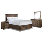 Rossco 6-Piece Queen Storage Bedroom Package - Rustic Oak