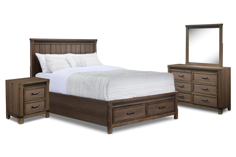 Rossco 6-Piece Queen Storage Bedroom Package - Rustic Oak | Leon's