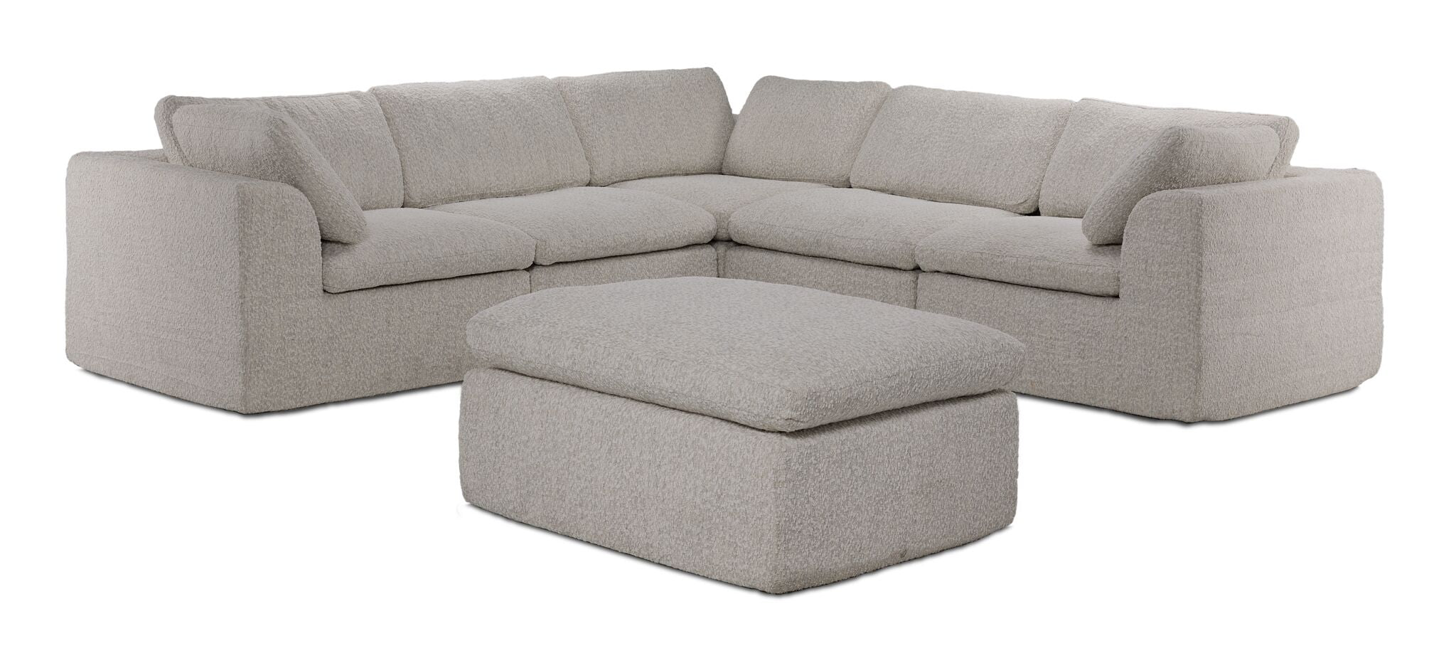 Bliss Modular 5-Piece Sectional with Ottoman - Beige
