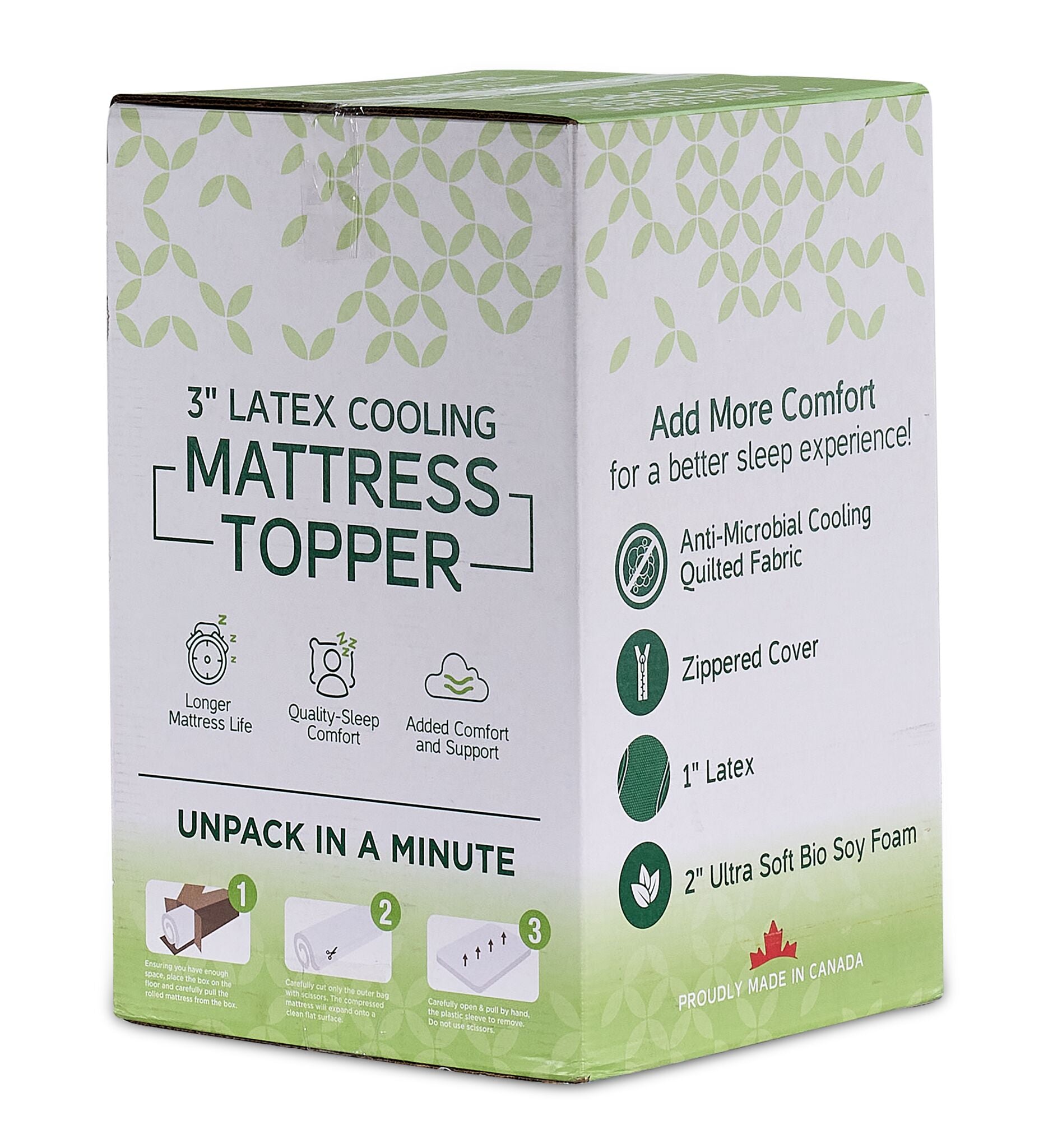 So Sleepy 3" Latex Cooling Queen Mattress Topper