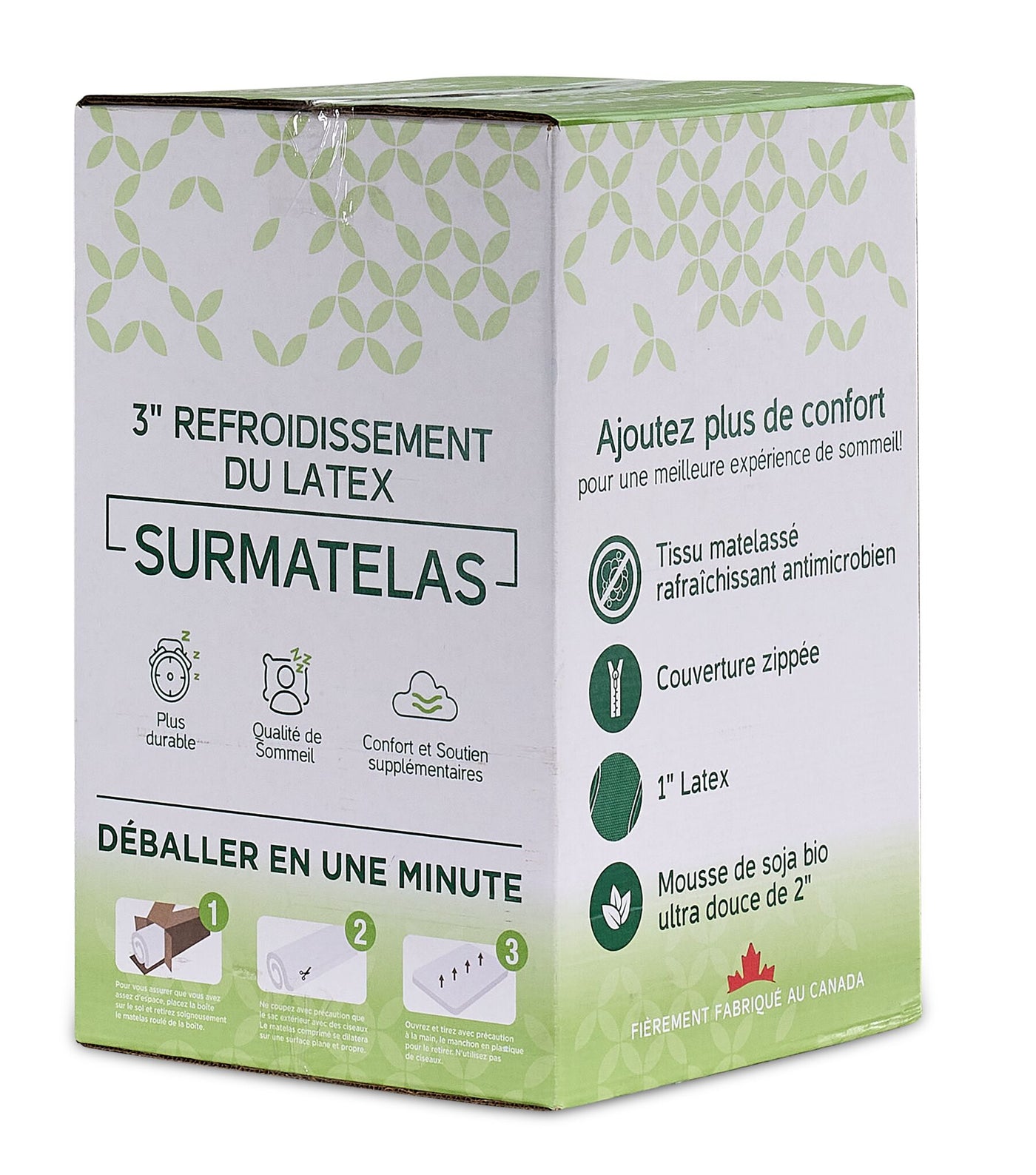 So Sleepy 3" Latex Cooling Twin Mattress Topper